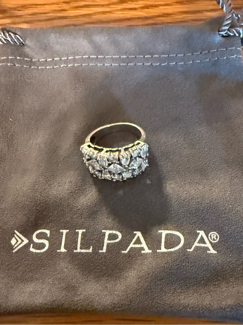Silpada Silver Crystal Cluster Dome Ring